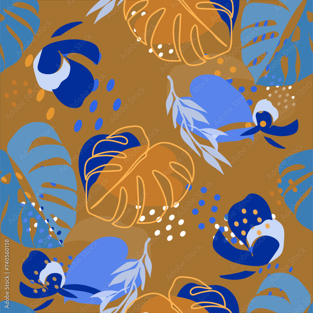 Naklejka premium Decorative composition solution. Vector. Seamless pattern.