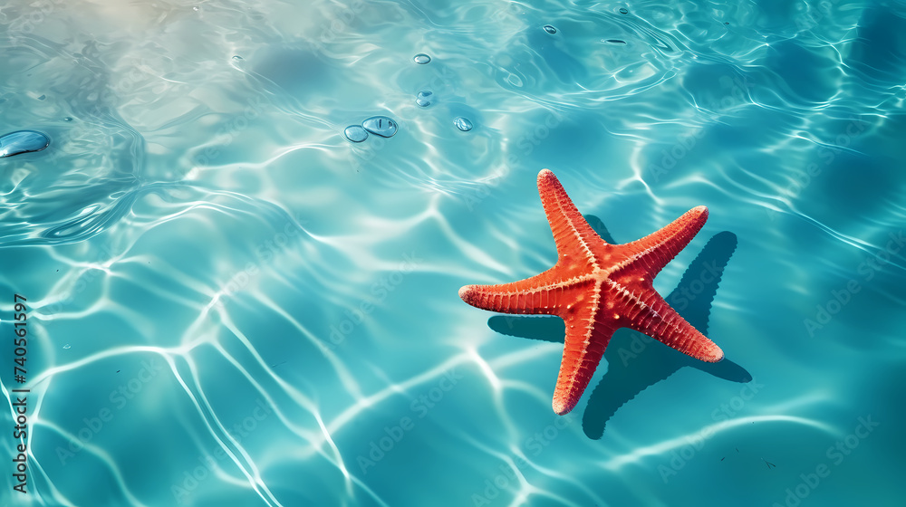 Beautiful beach with starfish and shells Beautiful beach with starfish and shells