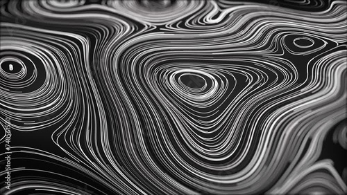 3D topographic map background concept. Abstract topographic map background. Contour map. Valleys and mountains. Geography concept. Wavy background. 4K Animated topography. 3D rendering.