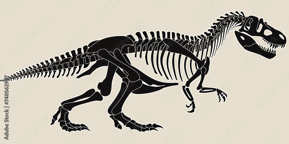 Fototapeta premium Trex Skeleton Illustration