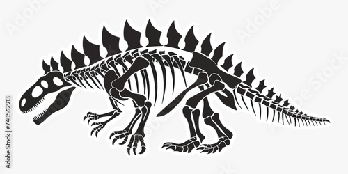 Stegosaurus Skeleton Illustration © Hungarian