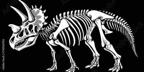 Triceratops Skeleton Illustration