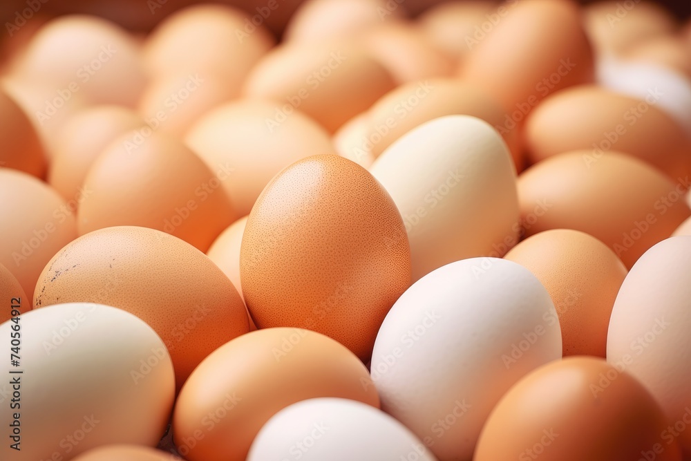 BIO fresh chicken eggs on green farm, food protein healthy food . Generative Ai. BIO fresh chicken eggs on green farm, food protein healthy food . Generative Ai.