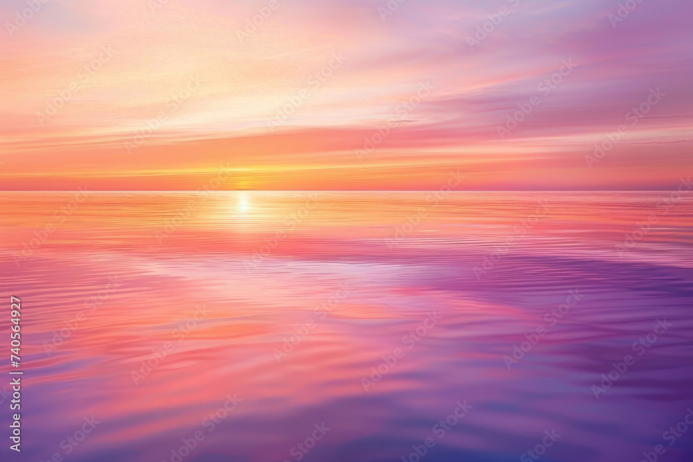 A serene sunset over a tranquil sea, evoking peace