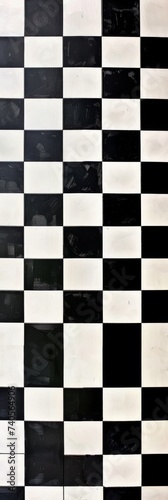 Classic Black and White Checkerboard Pattern - Consists of Number of Black and White Squares arranged in Grid with each Square Color alternating created with Generative AI Technology