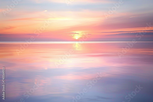 A serene sunset over a tranquil sea, evoking peace © Veniamin Kraskov