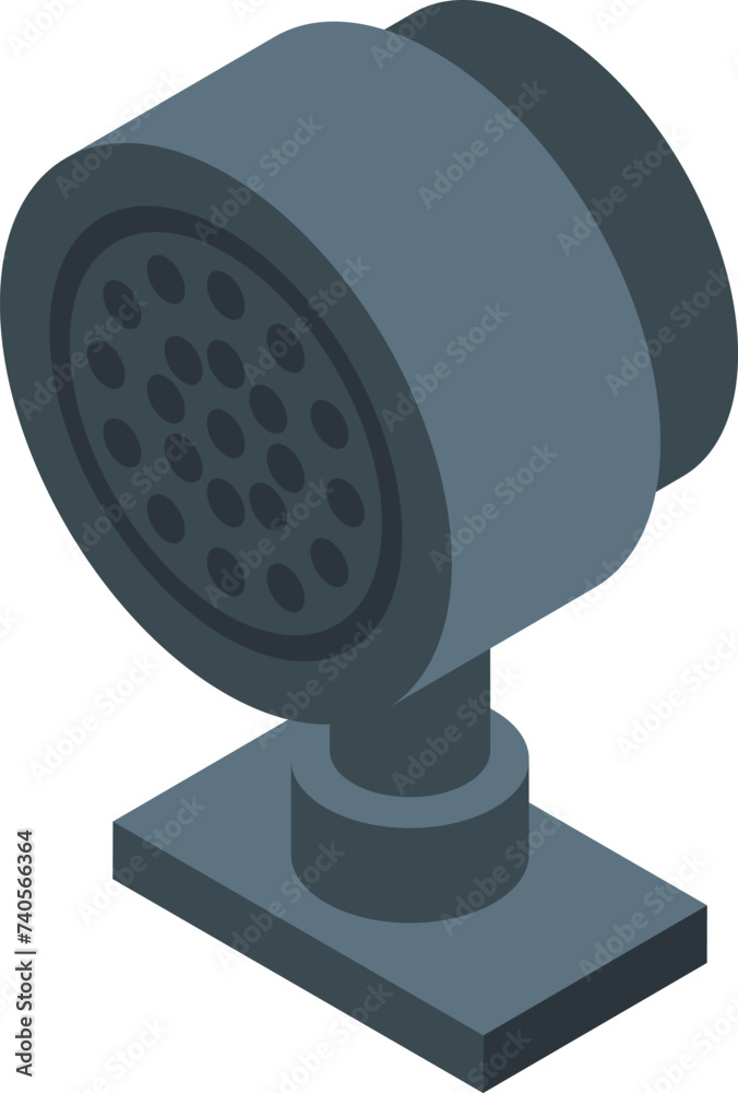 Small car speaker icon isometric vector. Control front system. Digital acoustic
