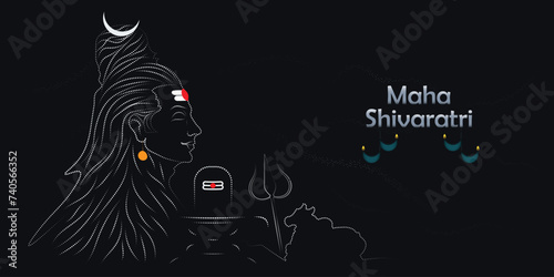 Maha shivratri festival dots vector design background. photo