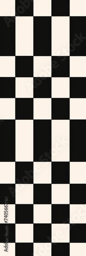Classic Black and White Checkerboard Pattern - Consists of Number of Black and White Squares arranged in Grid with each Square Color alternating created with Generative AI Technology