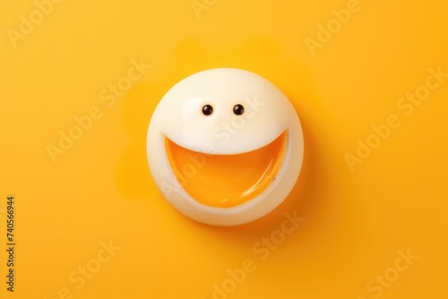 Happy smiley chicken broken eggs illustration, food protein healthy food . Generative Ai.