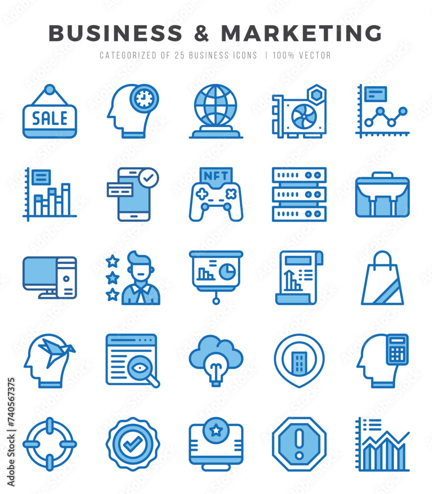 Business & Marketing Icon Pack 25 Vector Symbols for Web Design. Business & Marketing Icon Pack 25 Vector Symbols for Web Design.