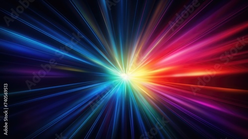 Vibrant burst of light on colorful background, perfect for design projects © Fotograf