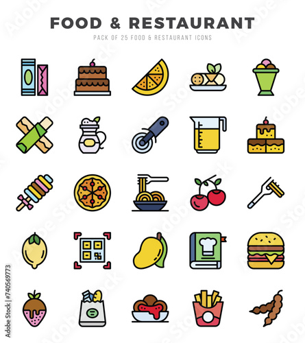 Food and Restaurant icons set. Vector illustration.