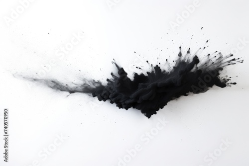 Abstract black ink cloud on white background. Suitable for artistic projects