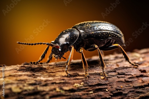 Gros plan sur un scarabée sur une écorce » IA générative © Maelgoa