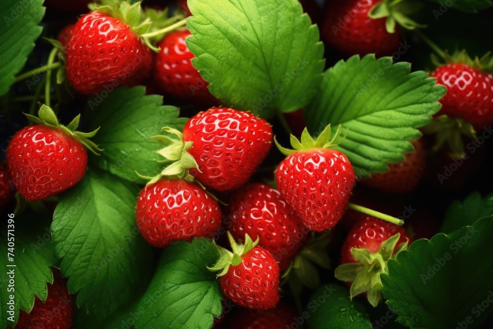 Fresh and vibrant strawberries, perfect for food and health-related designs Fresh and vibrant strawberries, perfect for food and health-related designs