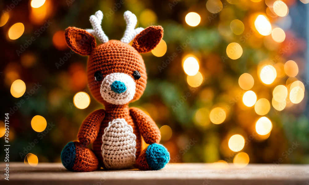 custom made wallpaper toronto digitalCrochet toy handicraft homemade threads. Selective focus.