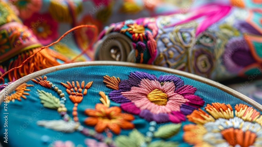 colorful fabric with flowers