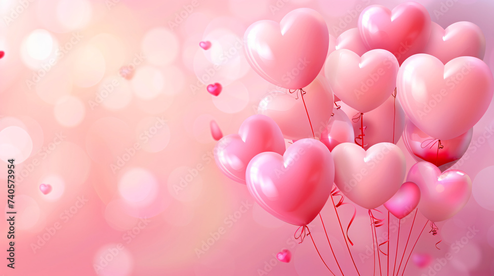 Valentine's Day background with pink heart.