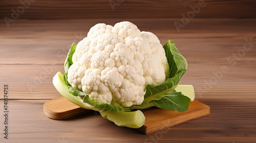Cauliflower swing on a wooden background. Fresh harvest, the concept of healthy eating and vegetarianism.