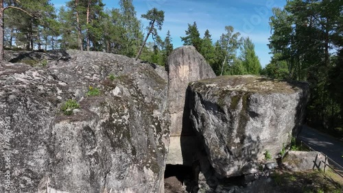 Aerial drone view of Temple of Lemminkäinen in Gumbostrand, Finland. photo