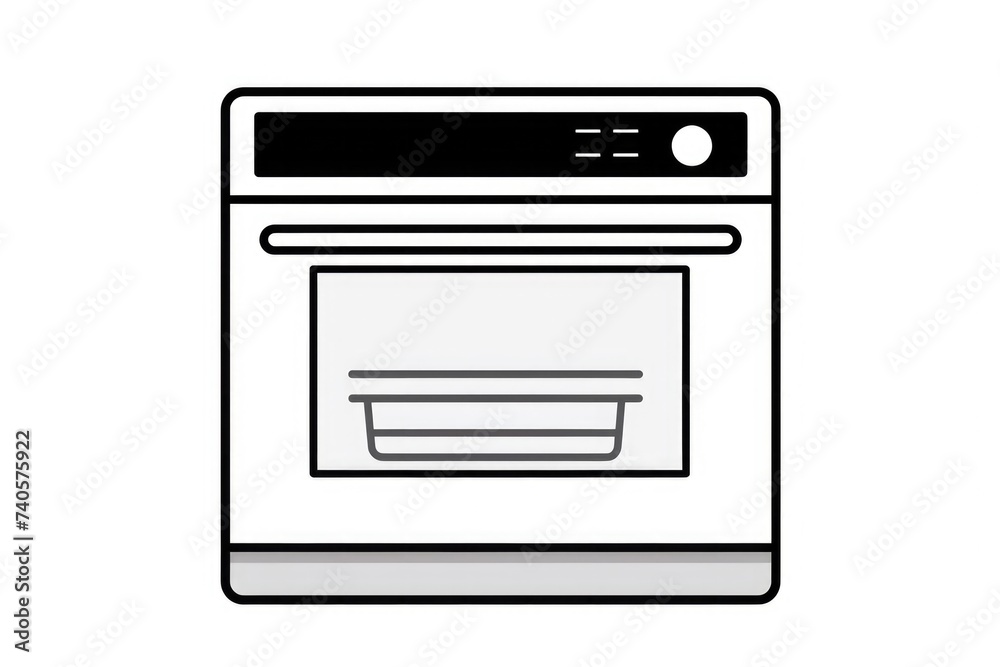 A simple black and white image of an oven. Suitable for culinary and kitchen-related projects A simple black and white image of an oven. Suitable for culinary and kitchen-related projects