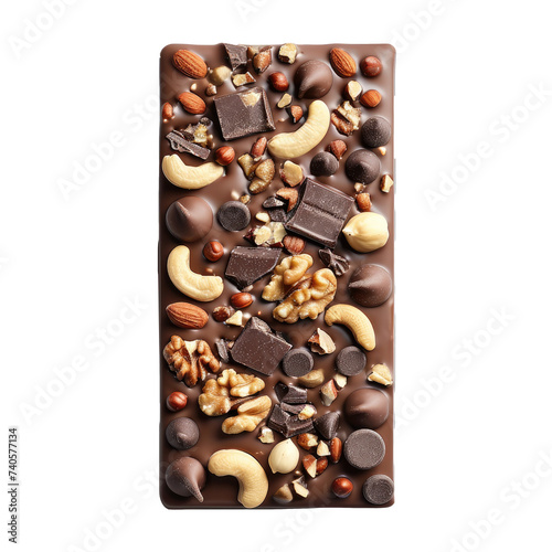 Chocolate bar. Isolated image on transparent background