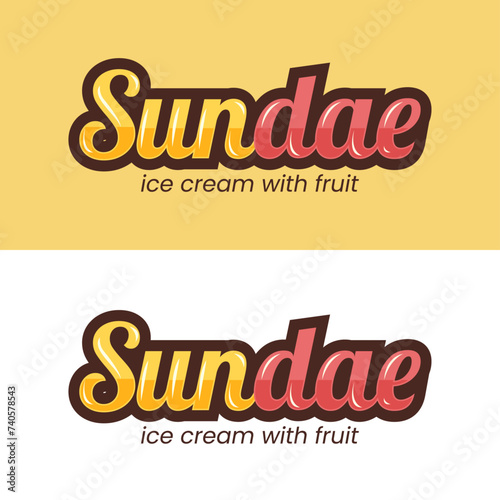 Vector logo for ice cream sundae in the groove style