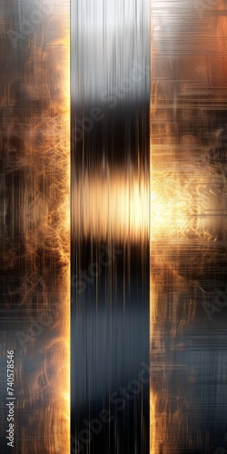Metallic Texture Portion large Band of Brushed Gold Silver Metal which has Light Source Reflecting its Surface - Creating Bright Highlight implies Finish Poslih created with Generative AI Technology