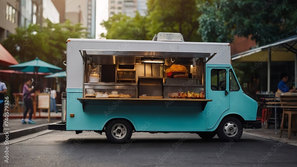 food truck in the city , street food