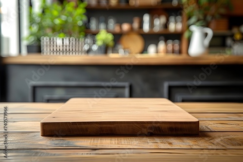 Wooden Board and Table in a Bar Style photo