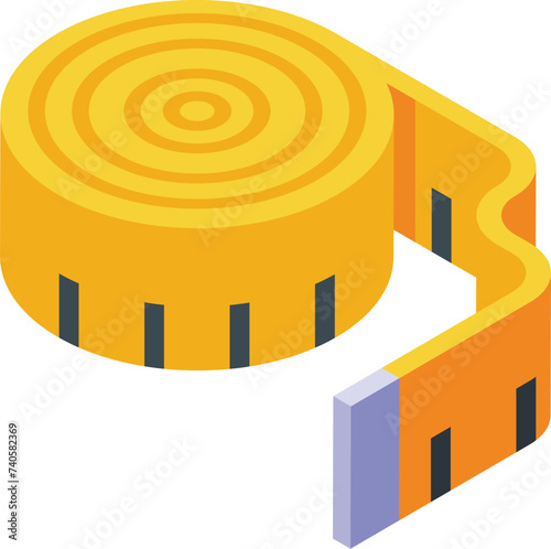 Measurement tape icon isometric vector. Medical care. Treatment history