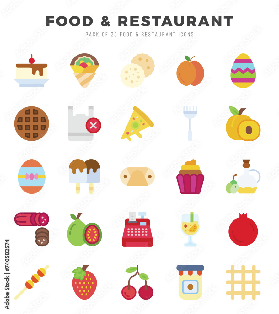 Food and Restaurant icon pack for your website. mobile. presentation. and logo design.