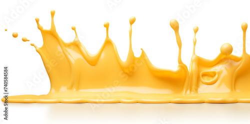 Tasty cheese is melting down isolated on a white background
