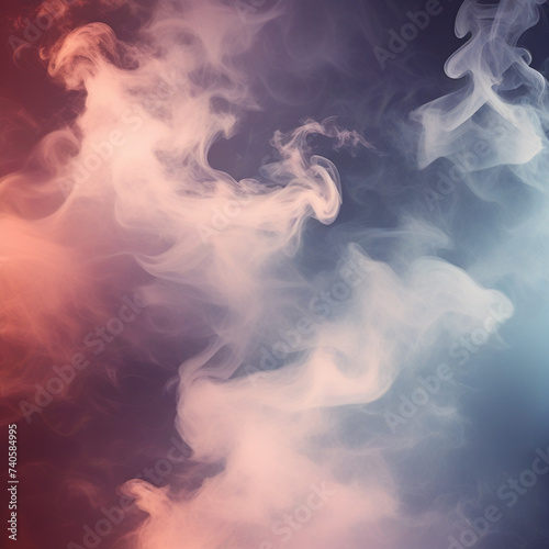 white smoke on colorful background, abstract smoke moves on a colorful background