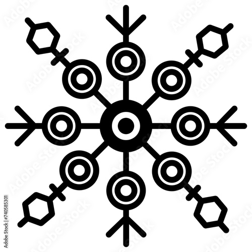 Snowflake glyph and line vector illustration