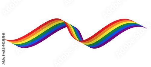 LGBTQ pride rainbow flag wave. Pride design Element for banner. Vector EPS10.