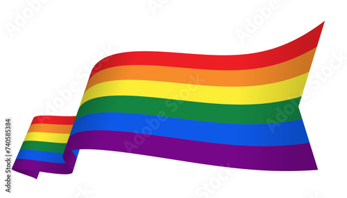 LGBTQ pride rainbow flag wave. Pride design Element for banner. Vector EPS10.