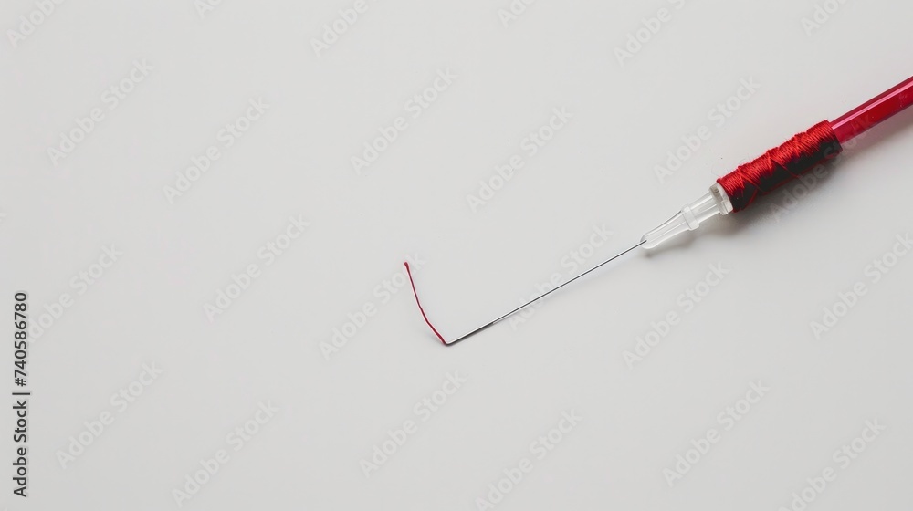 thread lying on a clean white background, epitomizing the essence of sewing thread lying on a clean white background, epitomizing the essence of sewing