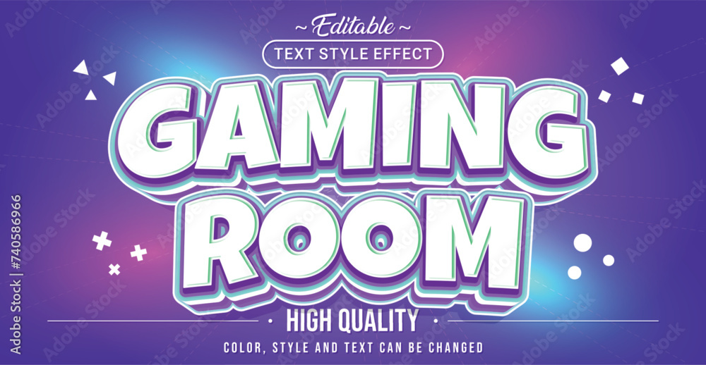 Editable text style effect - Gaming Room text style theme. Editable text style effect - Gaming Room text style theme.