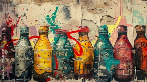array of spray bottles, each a tool of expression in the vibrant world of street art