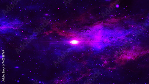 Space background. Flight in space with simulation of galaxies and nebulae. Stunning galaxy. Night sky with stars and nebula. 3D rendering.
