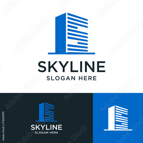 letter s skyline logo design vector illustration