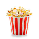 Popcorn bucket isolated on white background