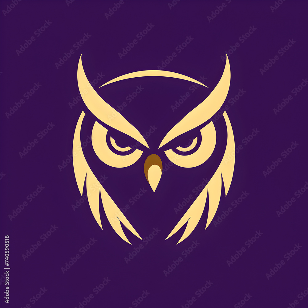 A logo illustration of a scholarly owl on royal purple background.