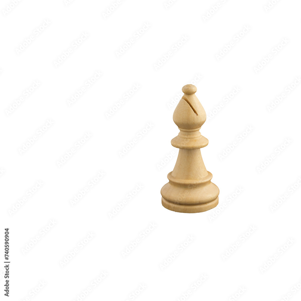 detail of a white bishop,isolated chess piece detail of a white bishop,isolated chess piece