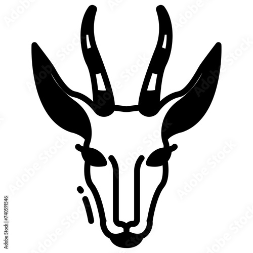 Springbok glyph and line vector illustration