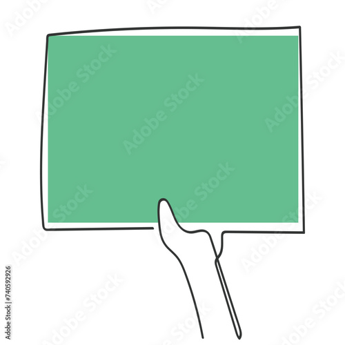 hand drawn line art vector of people holding placards. People power and protest concept. Freedom of Opinions. Raise Your voices and Address your concerns. Human Rights. Causes to fight for.