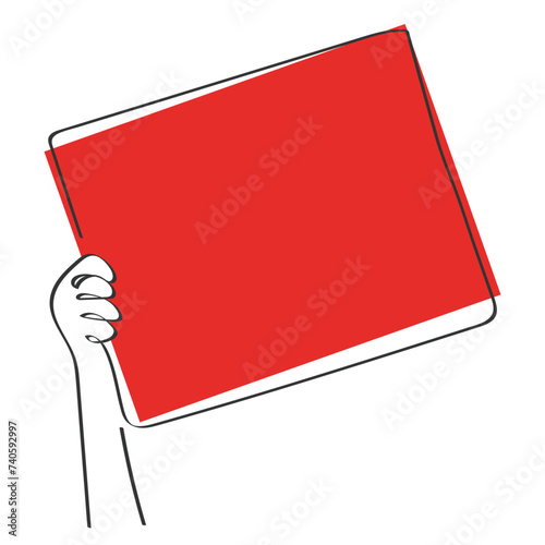 hand drawn line art vector of people holding placards. People power and protest concept. Freedom of Opinions. Raise Your voices and Address your concerns. Human Rights. Causes to fight for.