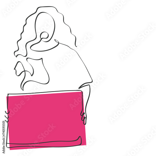 hand drawn line art vector of people holding placards. People power and protest concept. Freedom of Opinions. Raise Your voices and Address your concerns. Human Rights. Causes to fight for.